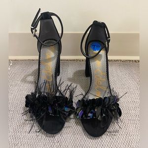 NWOT - 7.5 Sam Edelman Black Feather Heels